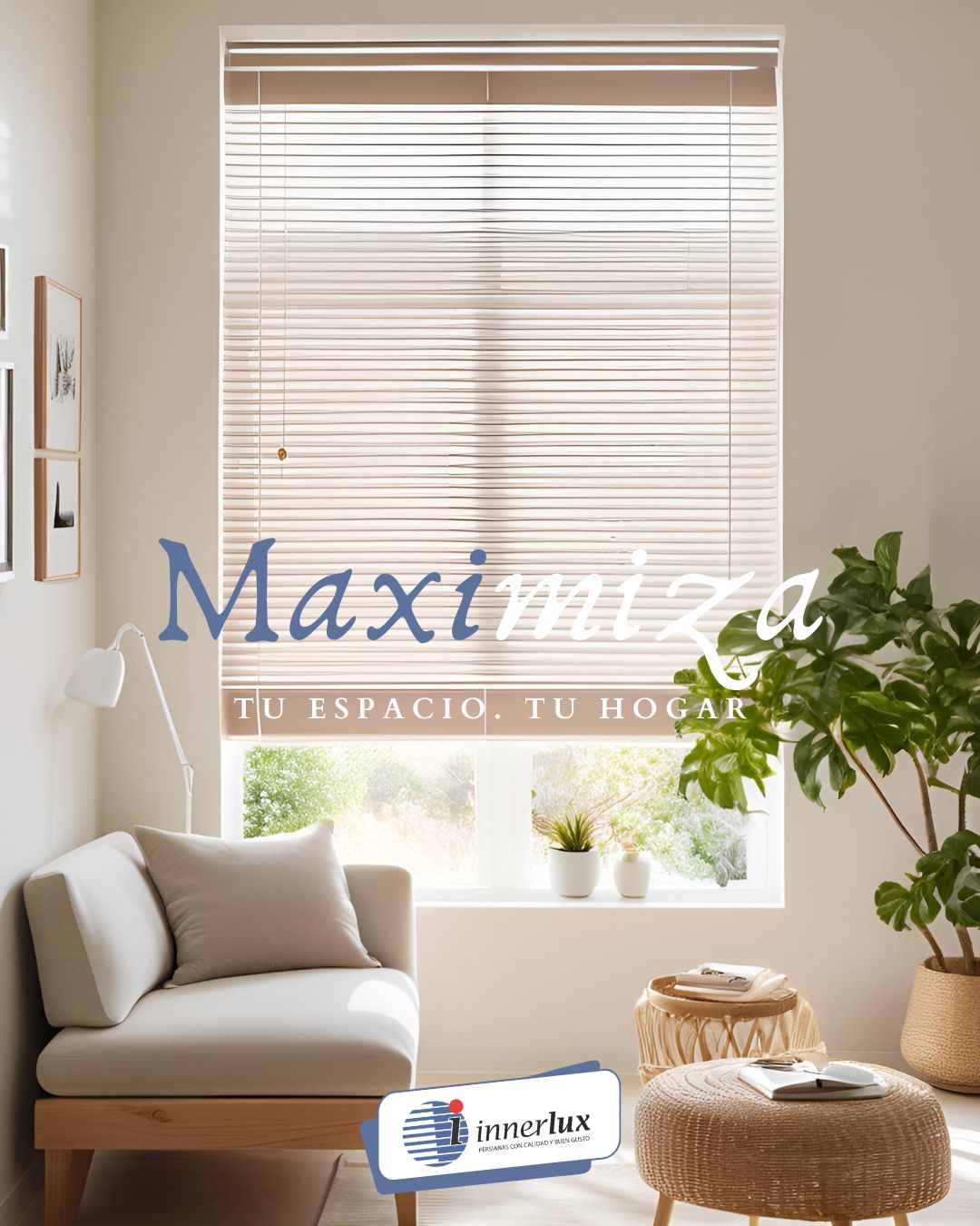 Persianas horizontales en sala de estar - Inner-Lux